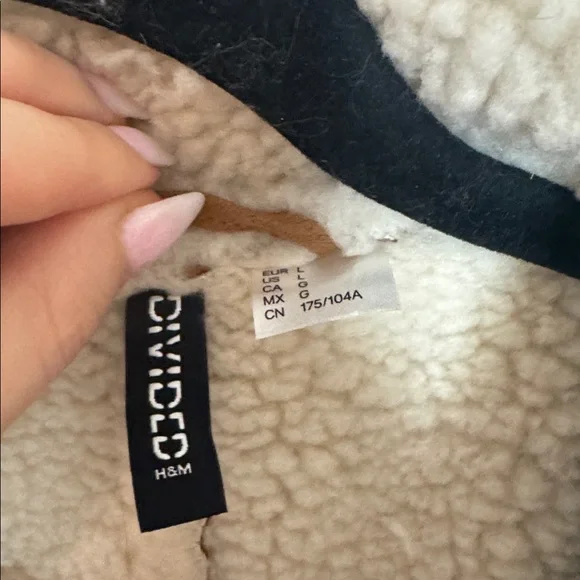H&M Cream Shearling Lined Jacket - Picture 4 of 5